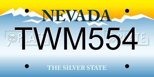 TWM554 Nevada License Plate