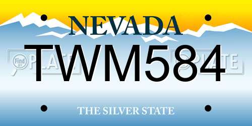 TWM584 Nevada License Plate