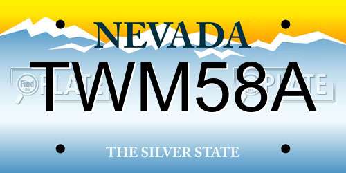 TWM58A Nevada License Plate