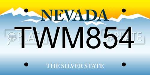 TWM854 Nevada License Plate