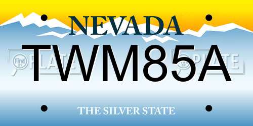 TWM85A Nevada License Plate