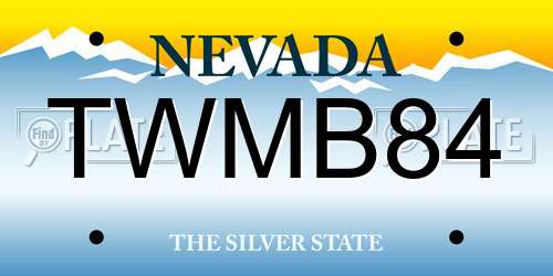 TWMB84 Nevada License Plate