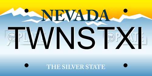 TWNSTXI Nevada License Plate
