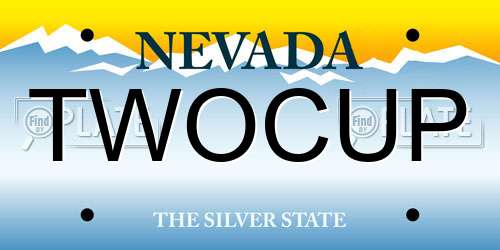 TWOCUP Nevada License Plate