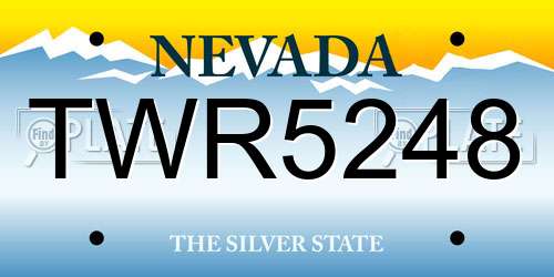 TWR5248 Nevada License Plate