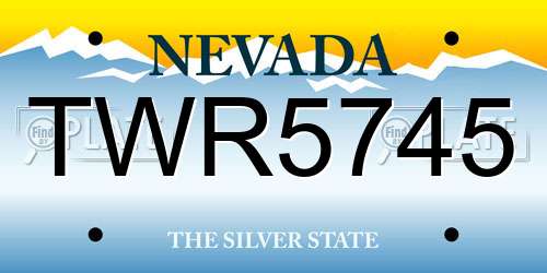 TWR5745 Nevada License Plate