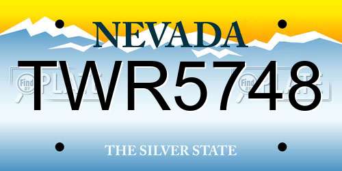 TWR5748 Nevada License Plate