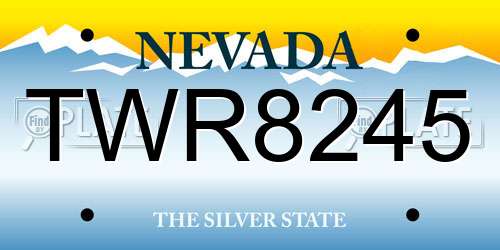 TWR8245 Nevada License Plate