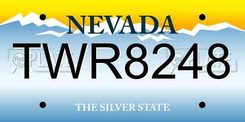 TWR8248 Nevada License Plate