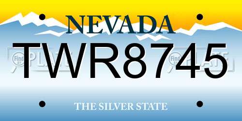 TWR8745 Nevada License Plate