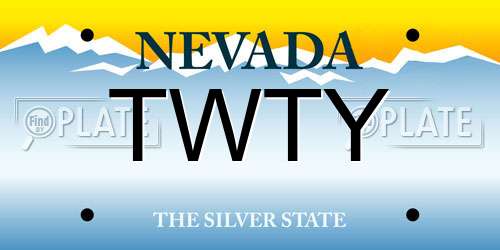 TWTY Nevada License Plate