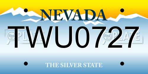 TWU0727 Nevada License Plate