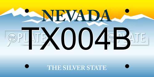 TX004B Nevada License Plate