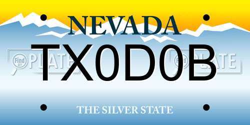 TX0D0B Nevada License Plate