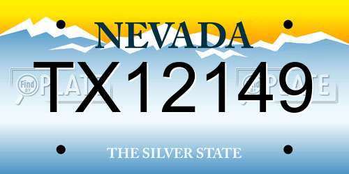 TX12149 Nevada License Plate