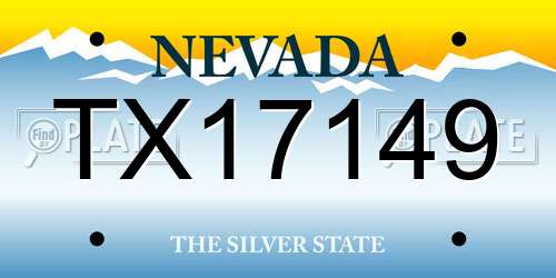 TX17149 Nevada License Plate