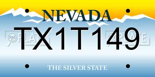 TX1T149 Nevada License Plate