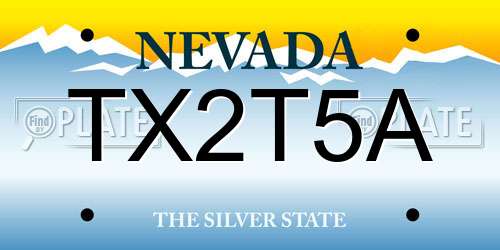 TX2T5A Nevada License Plate