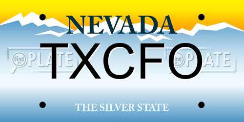 TXCFO Nevada License Plate