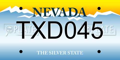 TXD045 Nevada License Plate