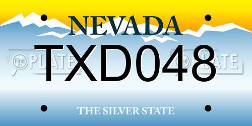 TXD048 Nevada License Plate
