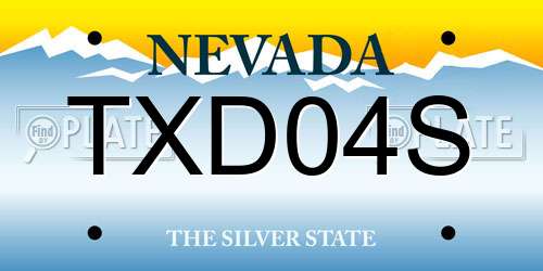 TXD04S Nevada License Plate