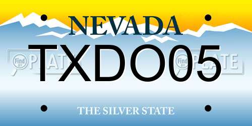 TXDO05 Nevada License Plate