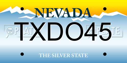 TXDO45 Nevada License Plate