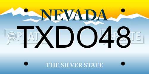 TXDO48 Nevada License Plate
