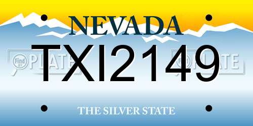 TXI2149 Nevada License Plate