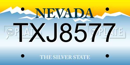 TXJ8577 Nevada License Plate