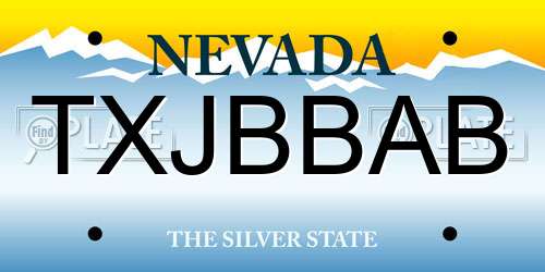 TXJBBAB Nevada License Plate