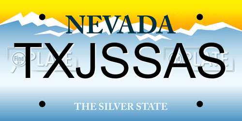 TXJSSAS Nevada License Plate