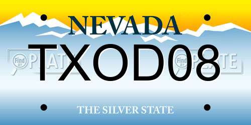 TXOD08 Nevada License Plate