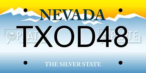 TXOD48 Nevada License Plate