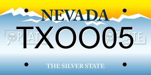 TXOO05 Nevada License Plate