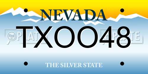 TXOO48 Nevada License Plate