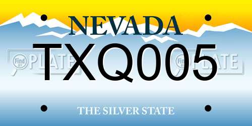 TXQ005 Nevada License Plate