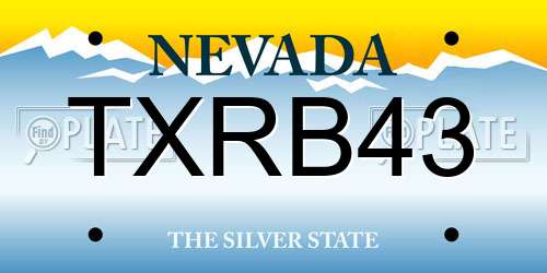 TXRB43 Nevada License Plate