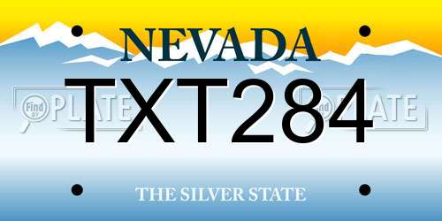 TXT284 Nevada License Plate