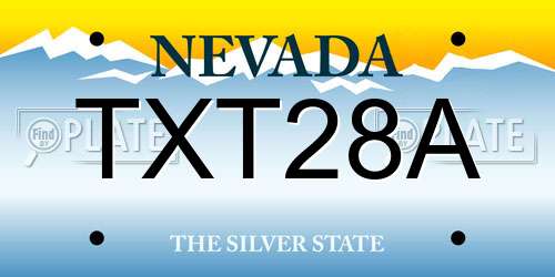 TXT28A Nevada License Plate