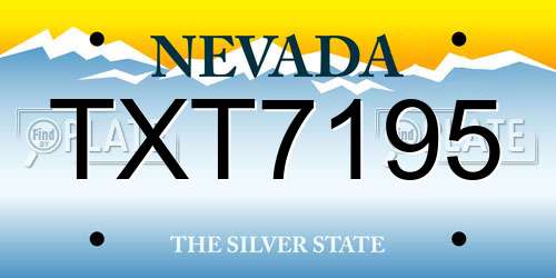 TXT7195 Nevada License Plate
