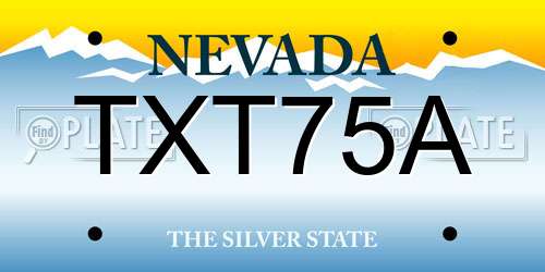 TXT75A Nevada License Plate