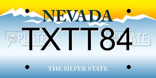 TXTT84 Nevada License Plate