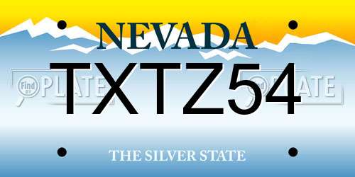 TXTZ54 Nevada License Plate