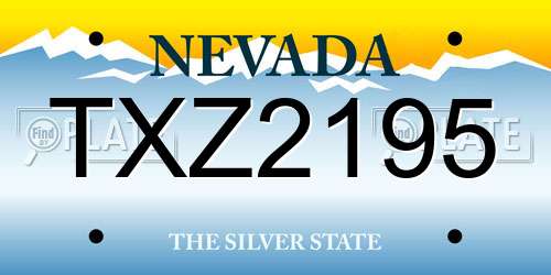 TXZ2195 Nevada License Plate