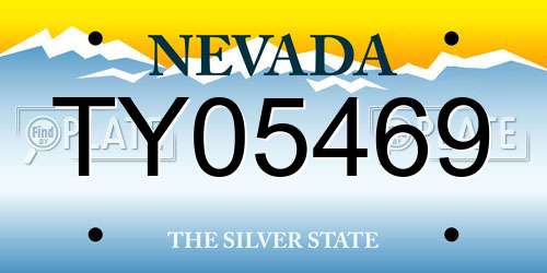 TY05469 Nevada License Plate