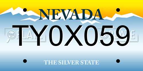 TY0X059 Nevada License Plate