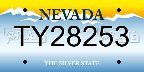 TY28253 Nevada License Plate