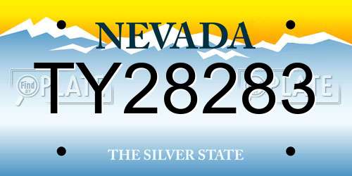 TY28283 Nevada License Plate